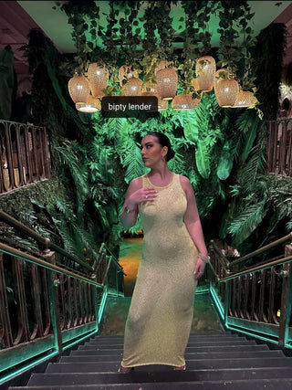 Natalia Maxi Dress in Chartreuse Sequin