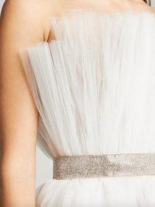 Anna Strapless Pleated Tulle Mini Dress