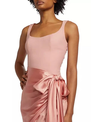 Marian Draped Gown in Peony Pink