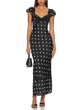 Butterfly Babe Maxi Dress in Black and White Combo