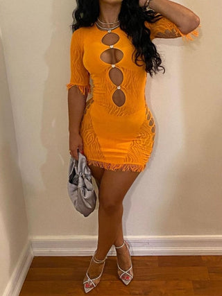 Miranda Dress in Tangerine