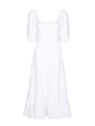 Belgium Linen Dress White