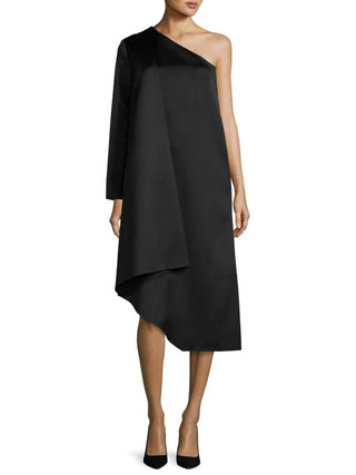 Idelle One Shoulder Asymmetrical Black Dress