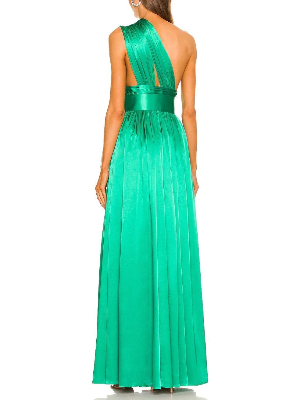 Camilla Dress Green Maxi One Shoulder