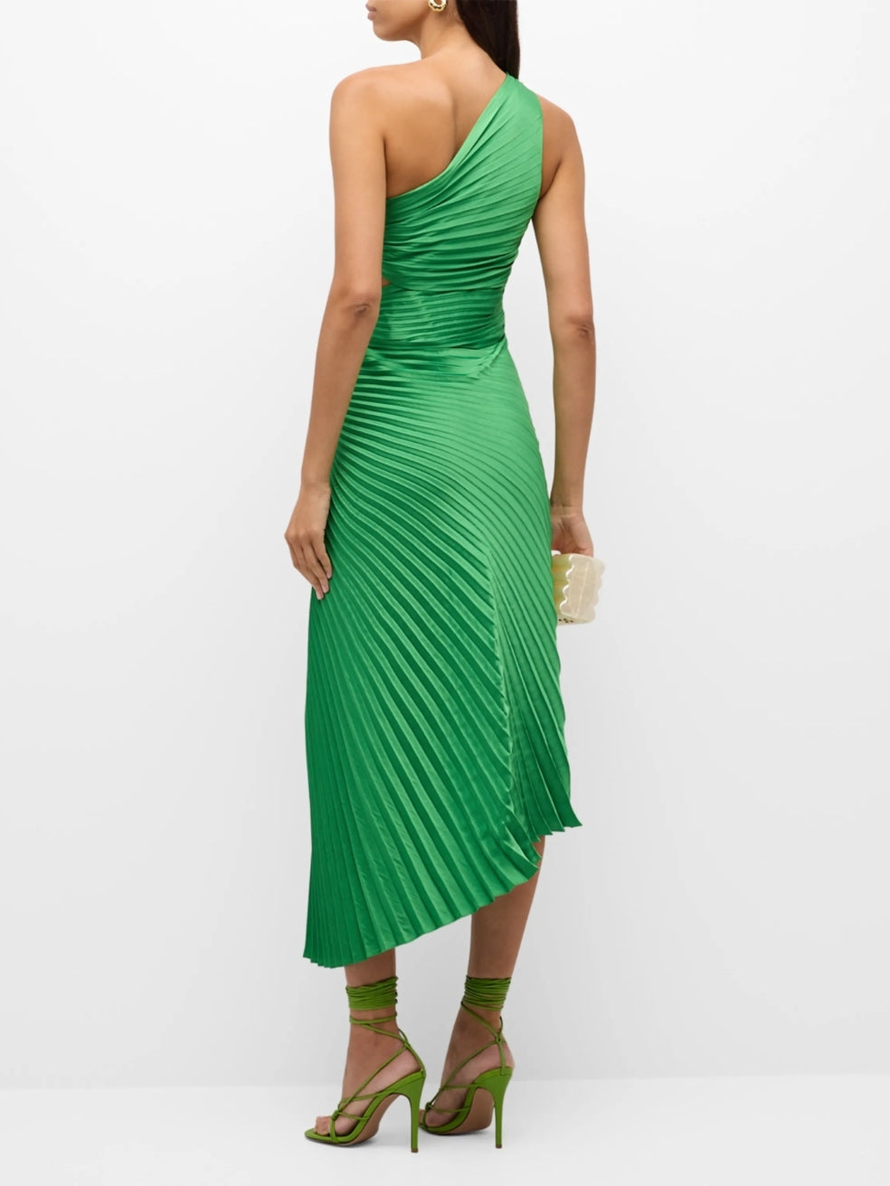 Dahlia Pleated Dress in Basil