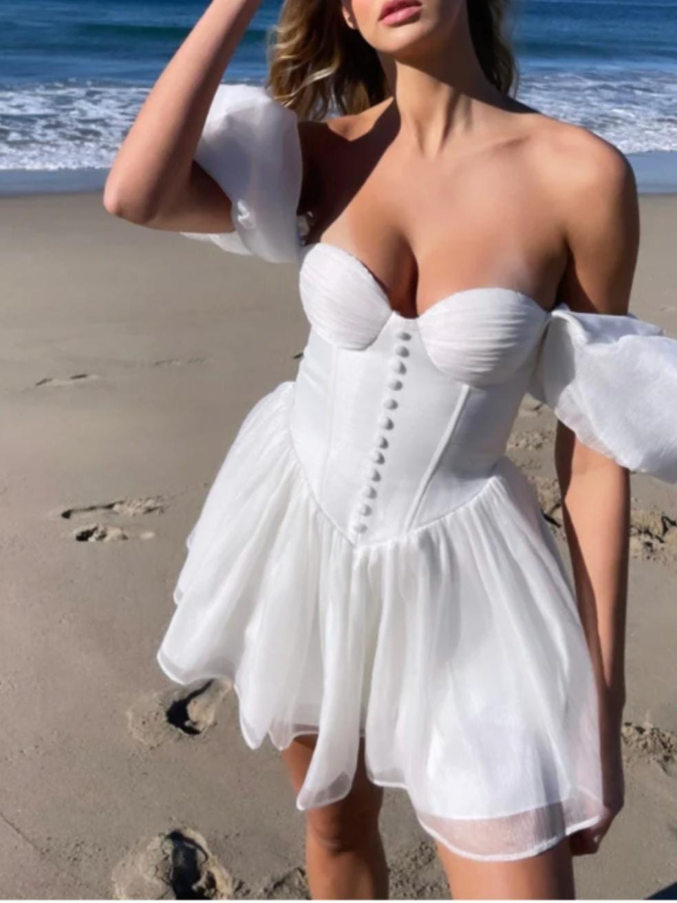 Here Comes the Sun Dress in White