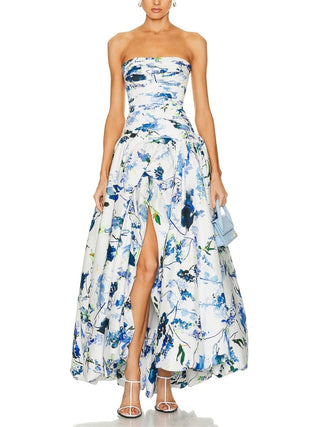 Violette Bubble Hem Maxi Dress in Province Print