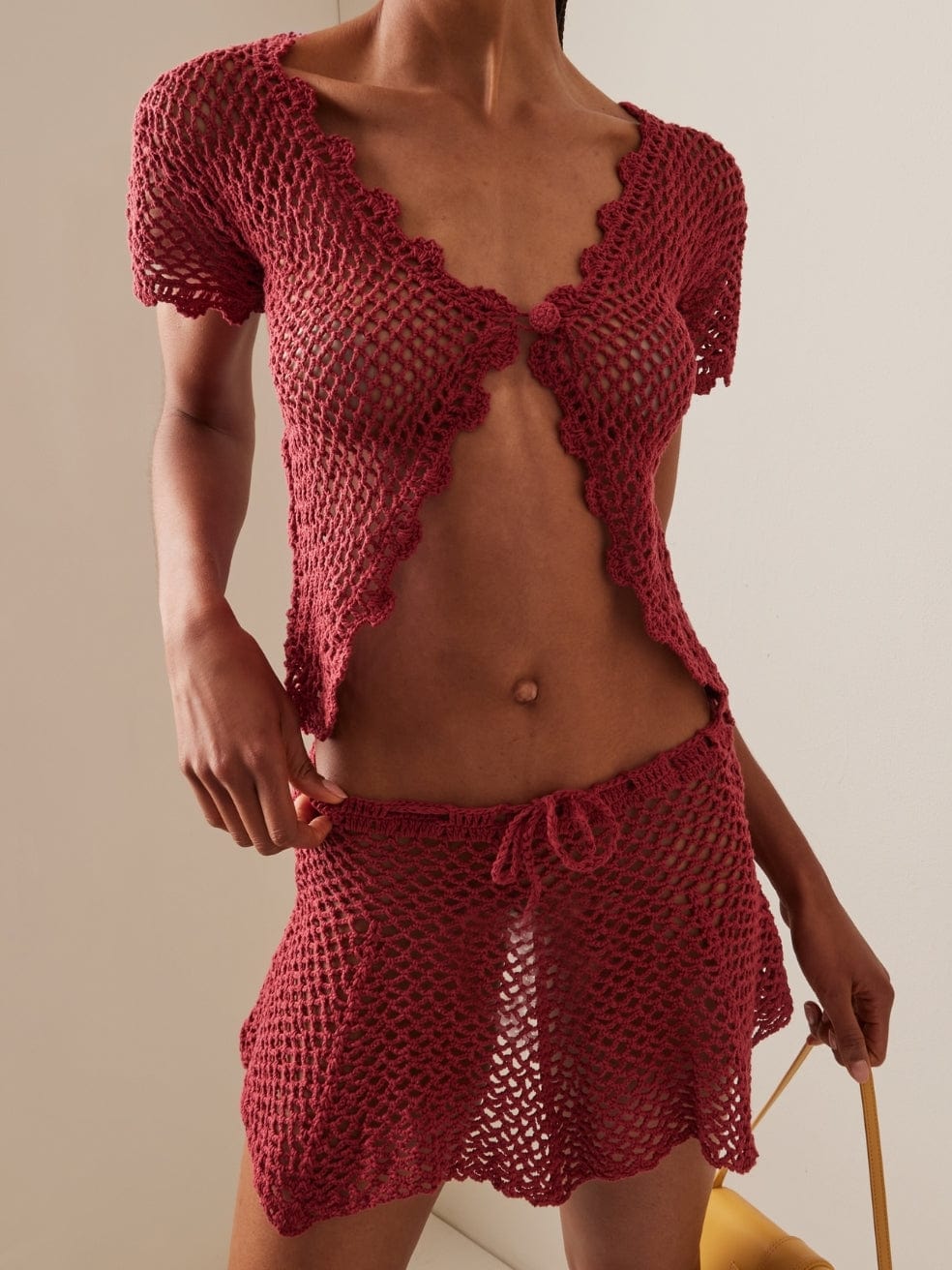 Gaia Crocheted Top And Skirt Set