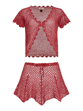 Gaia Crocheted Top And Skirt Set