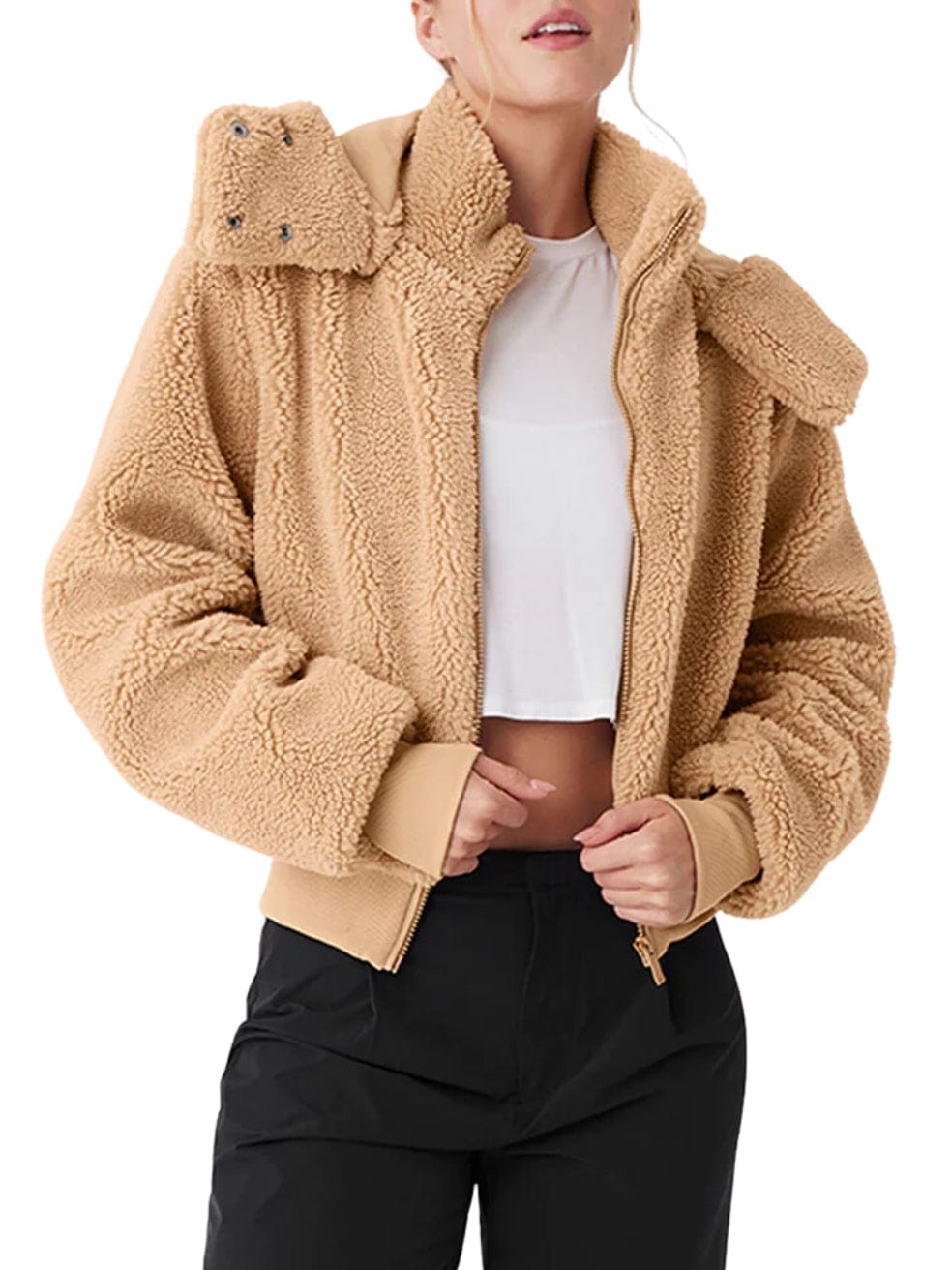 Foxy Sherpa Jacket in Camel