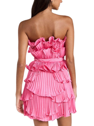 Reed Pleated Shell Dress in Pink