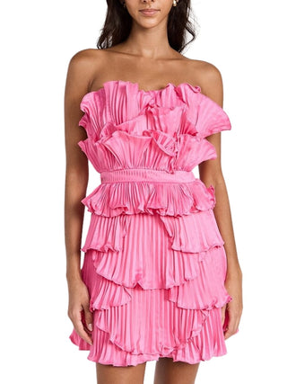 Reed Pleated Shell Dress in Pink