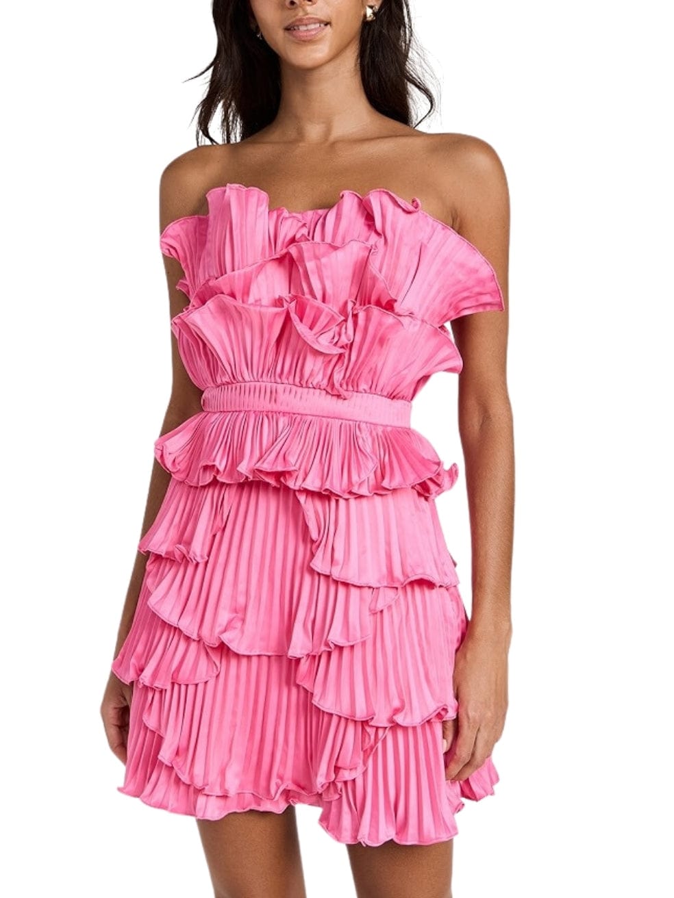 Reed Pleated Shell Dress in Pink