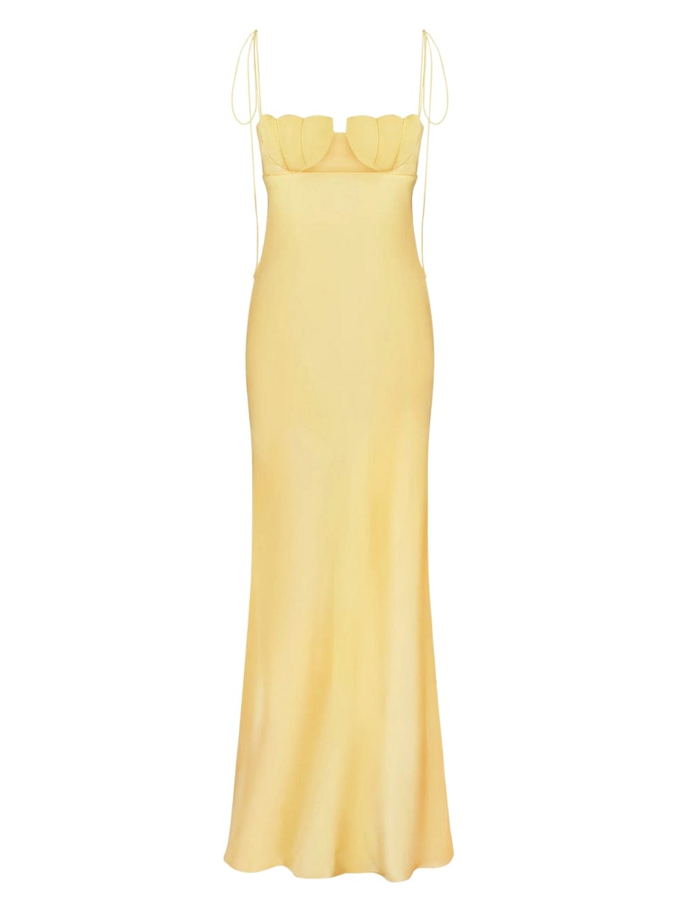 Tulip Satin Maxi Dress in Yellow