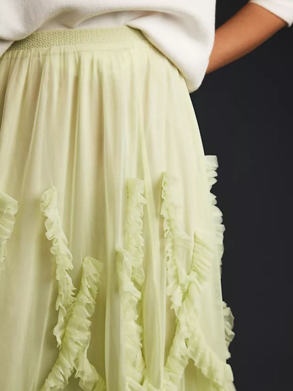 Ruffled tulle skirt