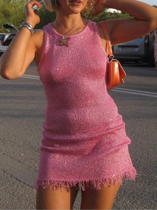 Natalia Mini Dress in Azalea Sequin