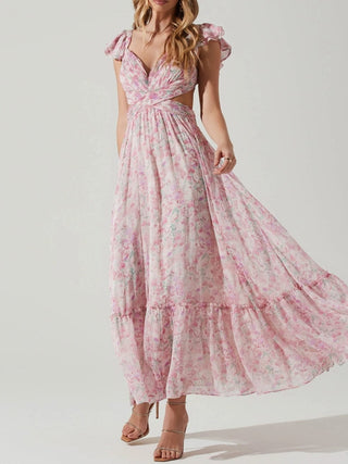 Floral Strappy Back Maxi