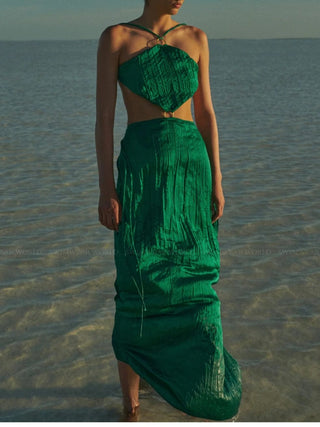 Kira Maxi Dress in Emerald Green