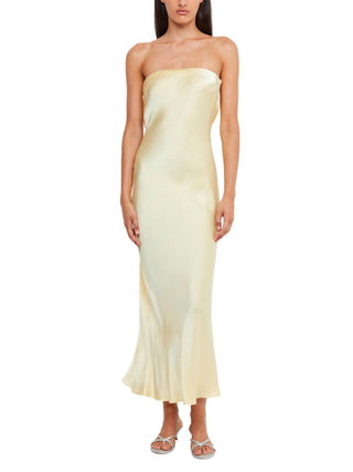 Moon Dance Strapless Dress in Ice Yellow