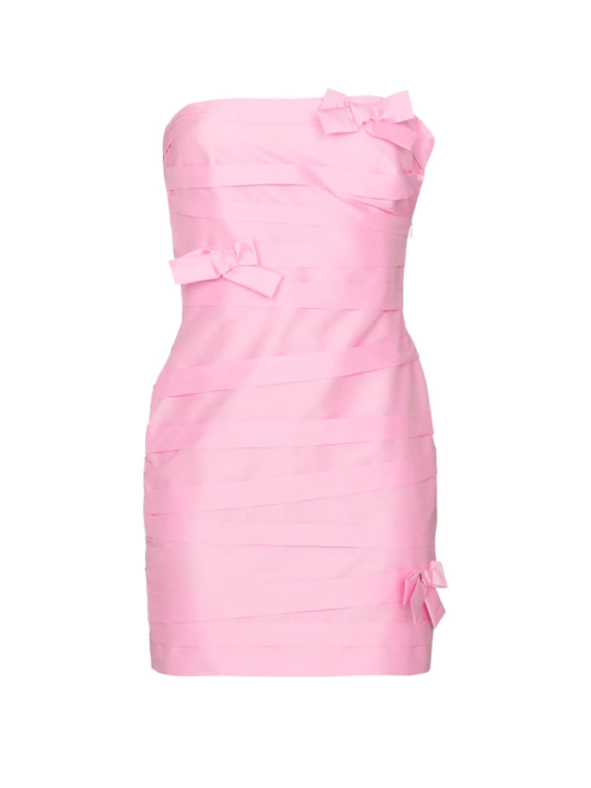 Lucy Taffeta Bow Mini Party Dress Taffeta Bow Bustier Mini Dress – Bipty