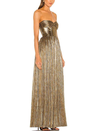 Florence Strapless Gold Gown