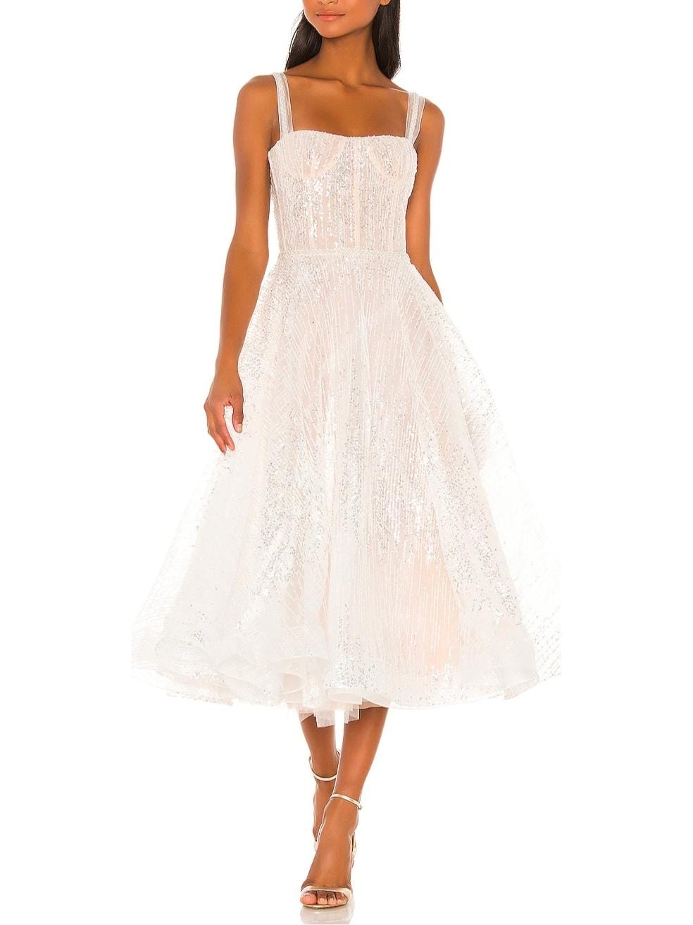 Mademoiselle Bridal Midi Dress in White