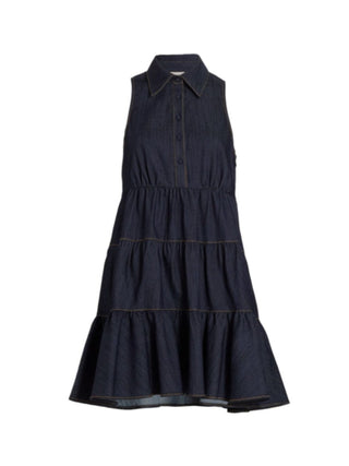 Bennett Tiered Mini Dress in Indigo