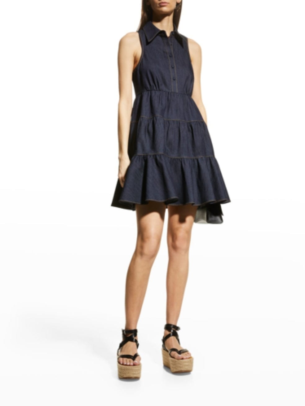 Bennett Tiered Mini Dress in Indigo