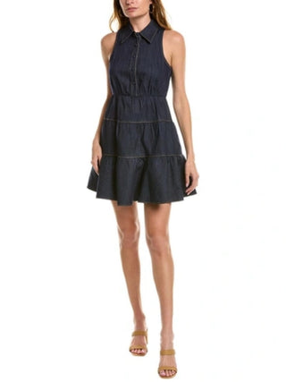 Bennett Tiered Mini Dress in Indigo