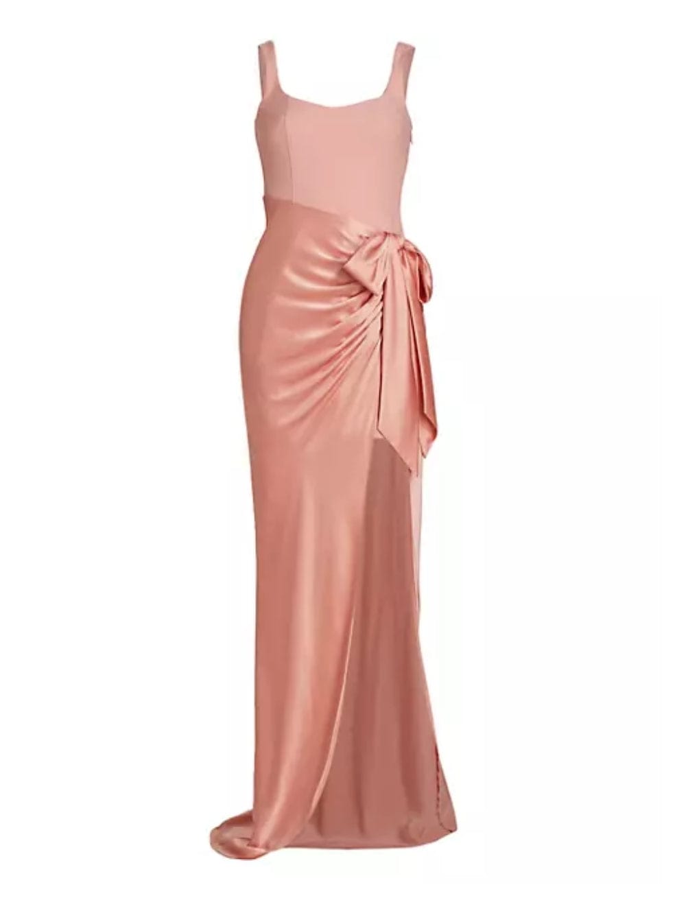 Marian Draped Gown in Peony Pink