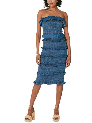 Ezra Midi Dress in Denim