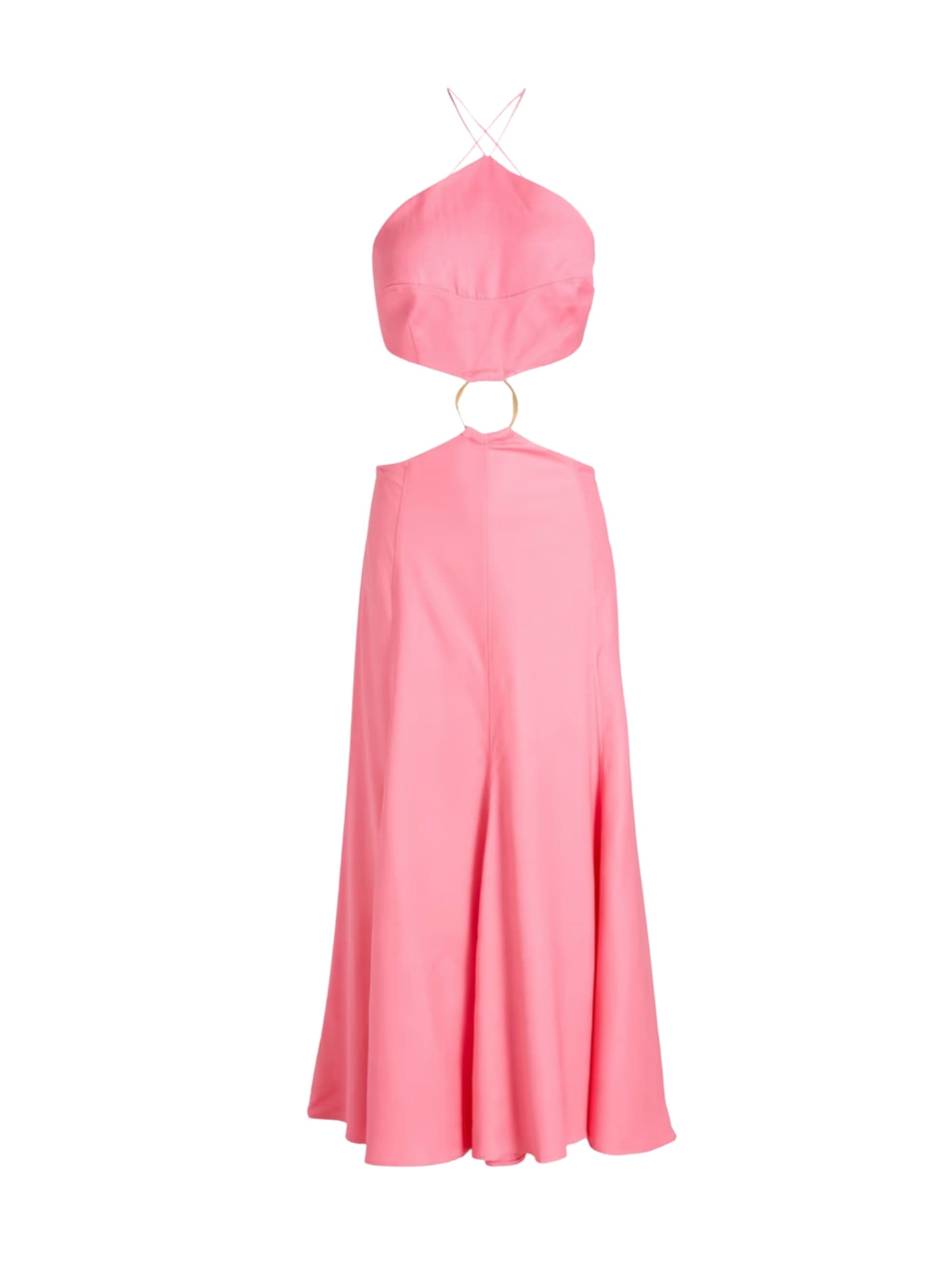 Cult Gaia Nadeesha Embellished Cutout Woven Midi Dress in Pink