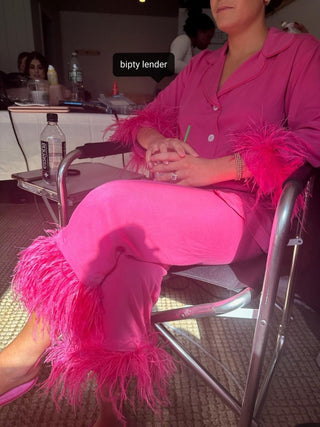 Hot Pink Party Pajamas with Detachable Feathers