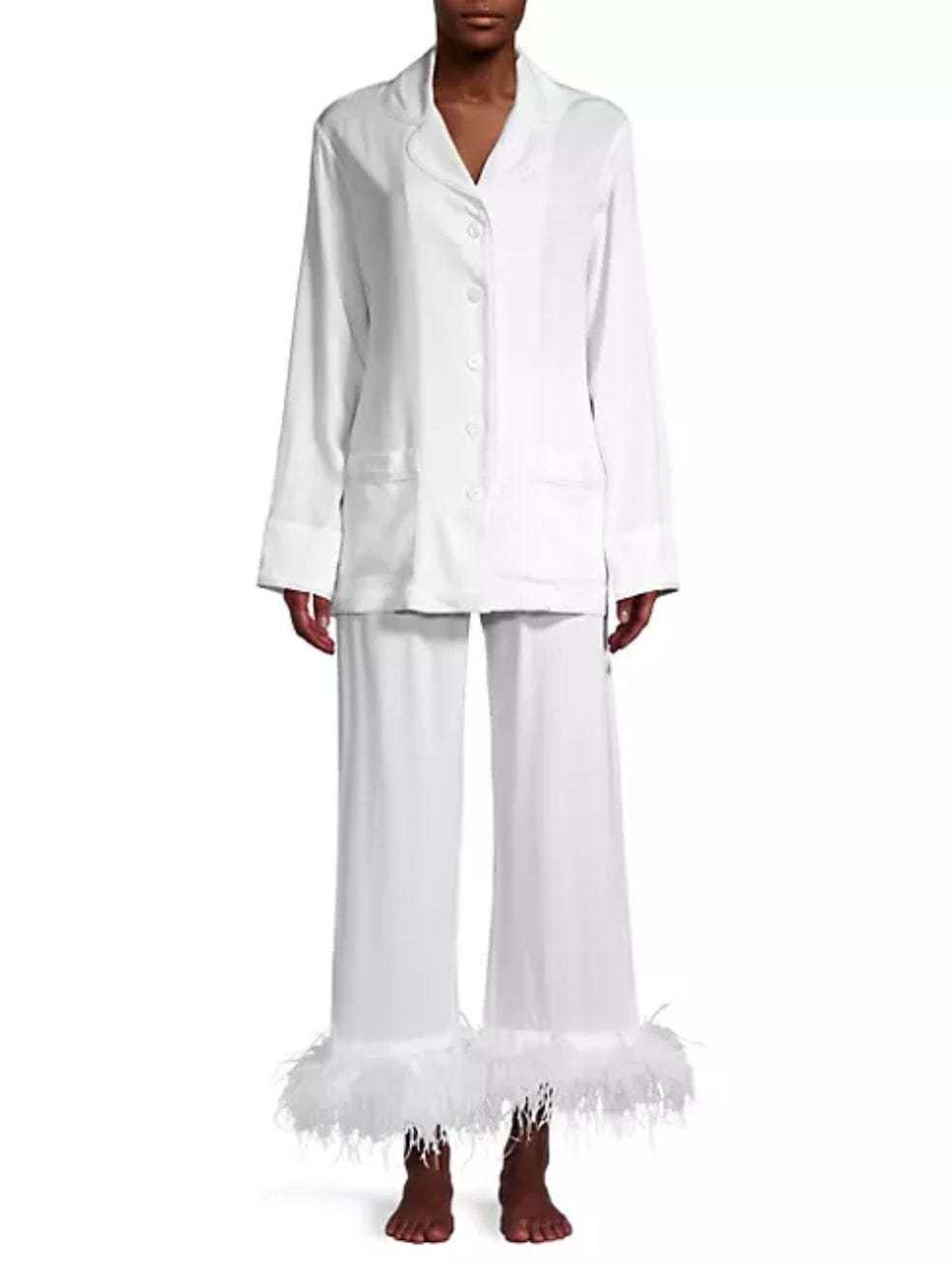 Sleeper Party Faux Feather 2-Piece Pajama Set