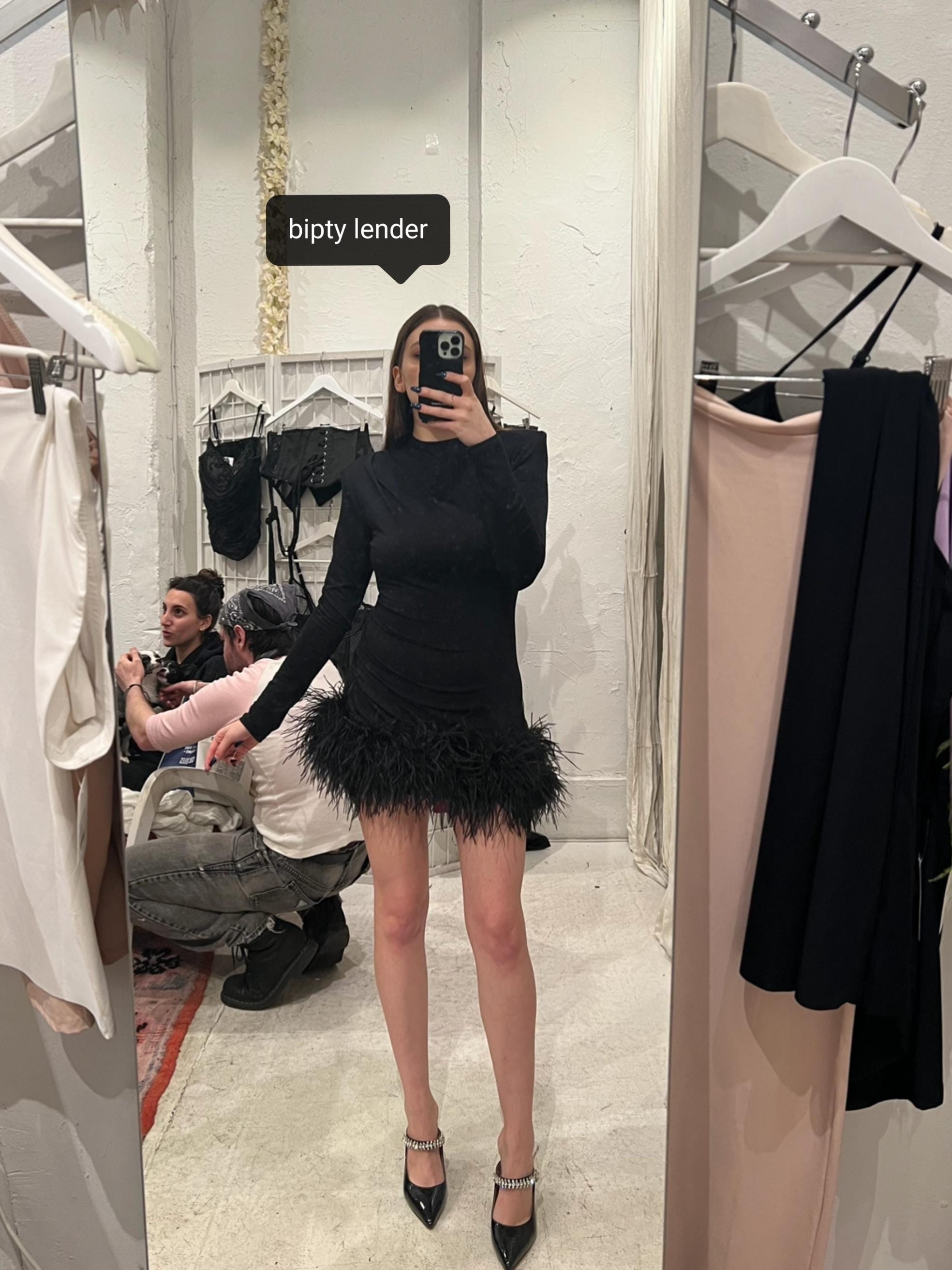 Feather Mini Dress