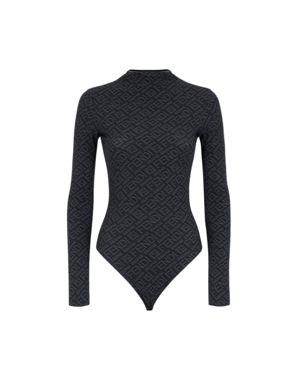 Fendi x Skims black mock neck long sleeve bodysuit