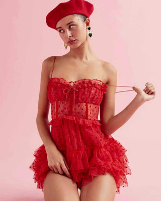 For Love and Lemons: Jules Red Mini Dress
