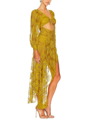 Tiana Midi Dress in Yellow