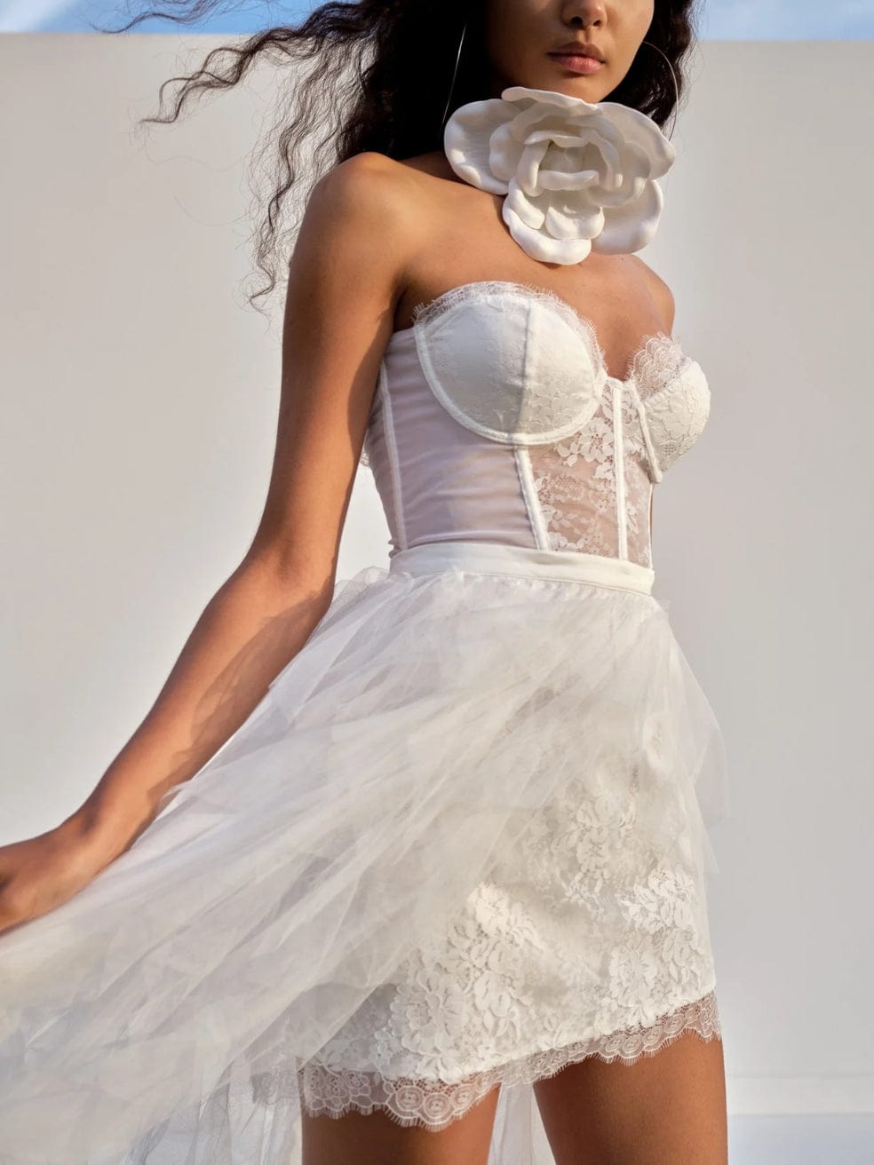 x Revolve White Bustier Gown