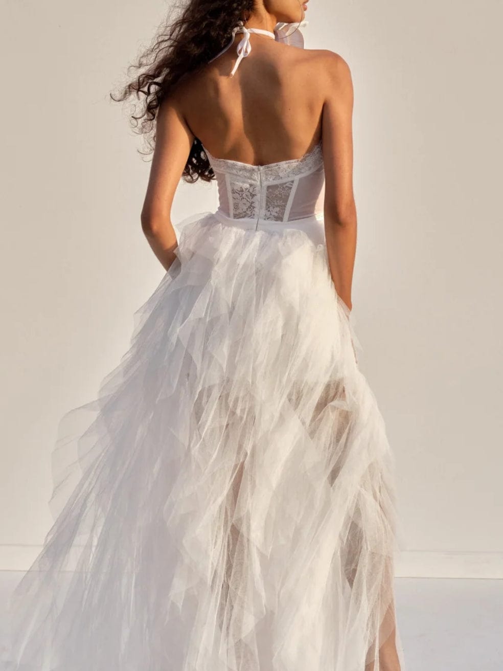 x Revolve White Bustier Gown