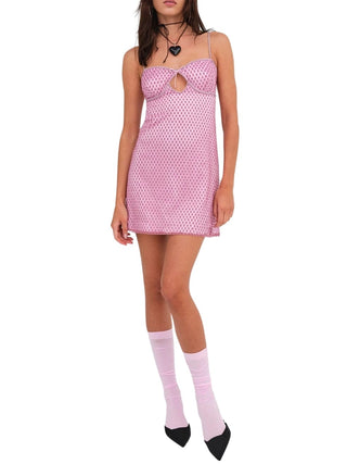 Glitter Slip Dress in Pink