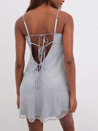 Glitter Slip Dress in Silver