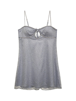 Glitter Slip Dress in Silver