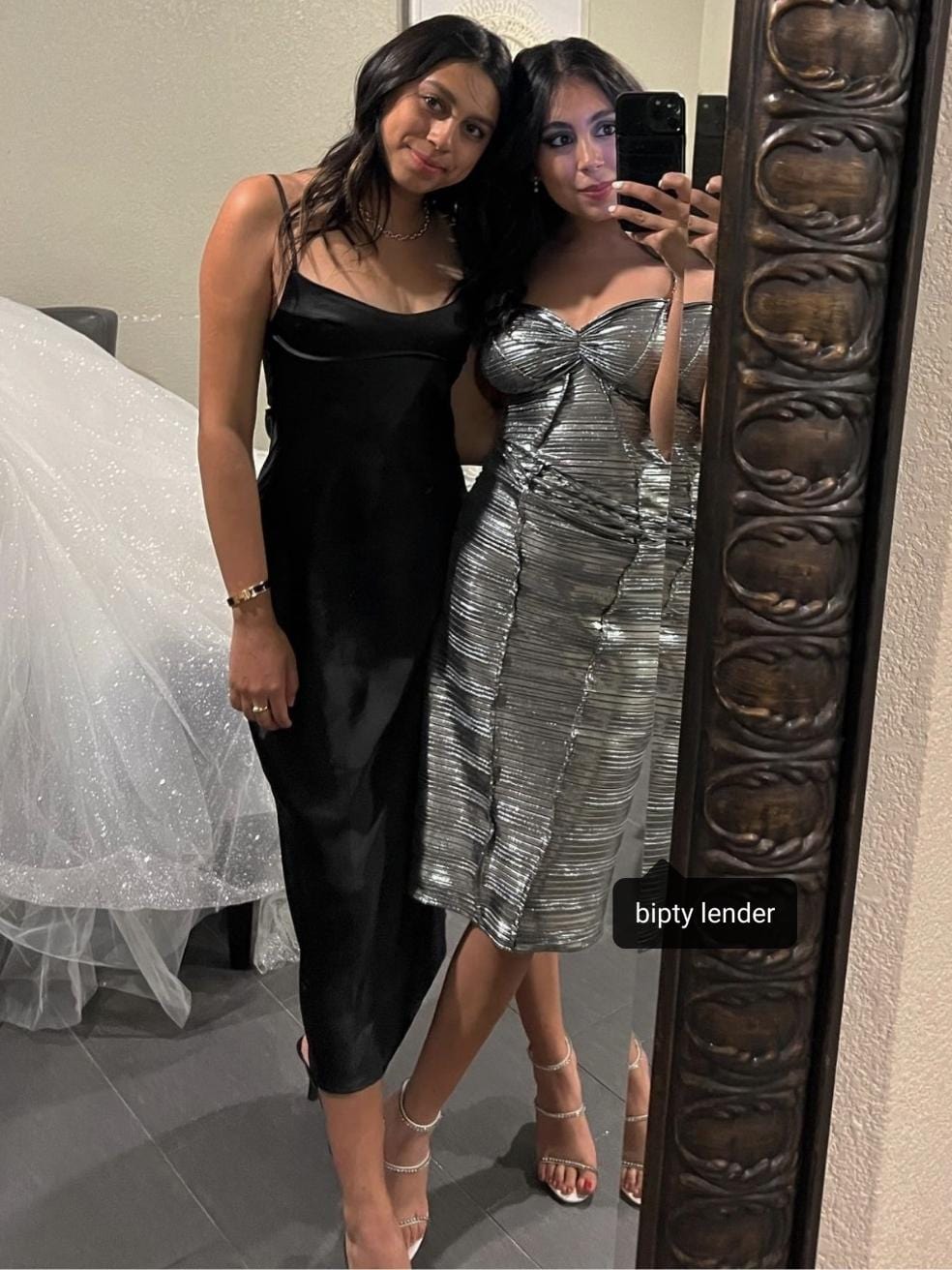Mila Midi Dress in Silver