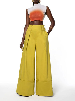 Willow Wide Leg Pants in Chartreuse