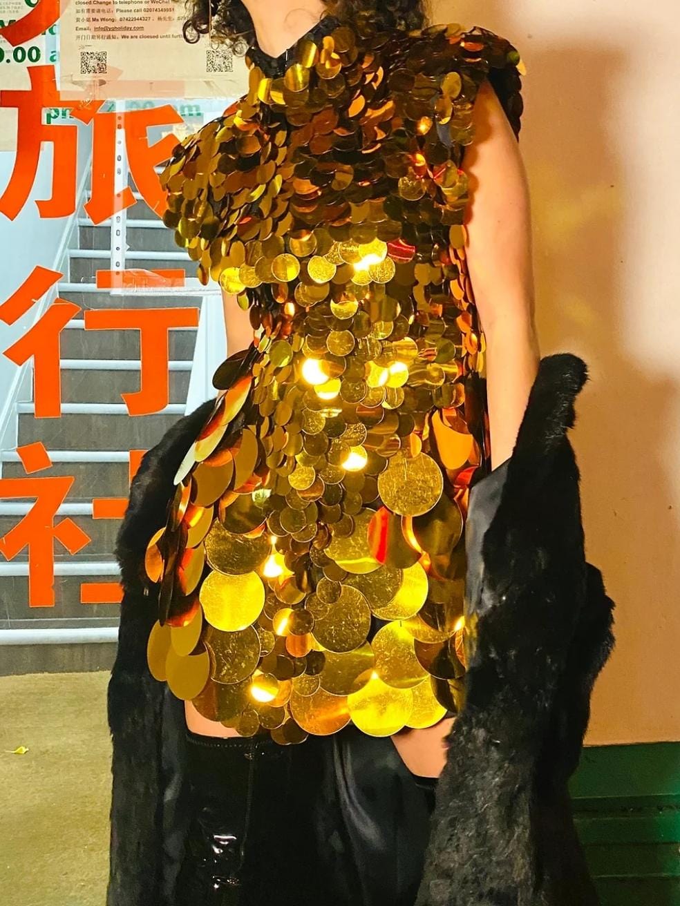 Disco Disuko Dress in Gold