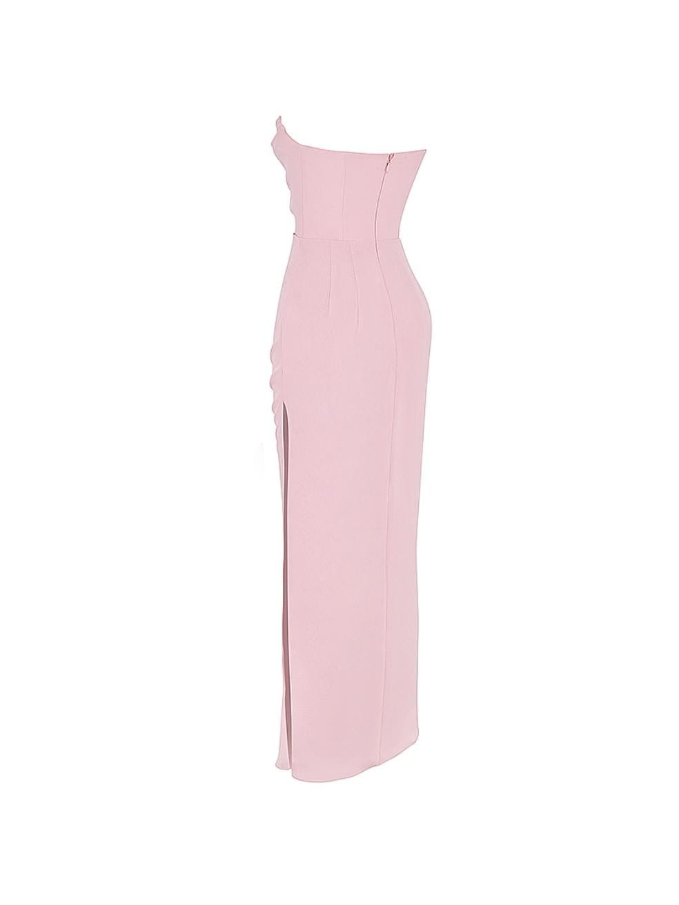 Adrienne Pink Quartz Strapless Gown