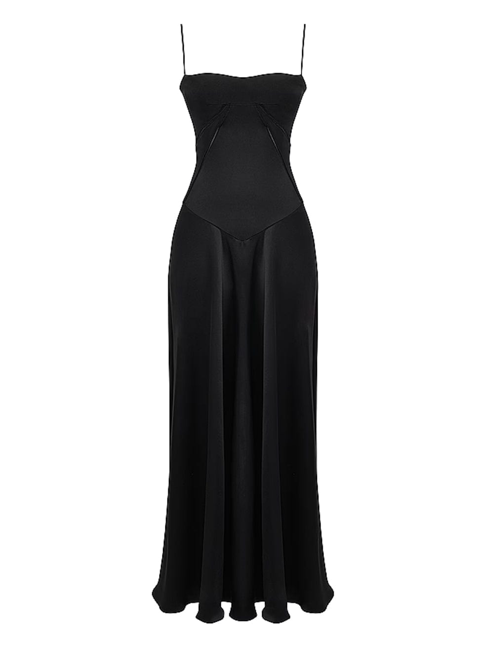 Anabella Black Lace Up Maxi Dress in Black