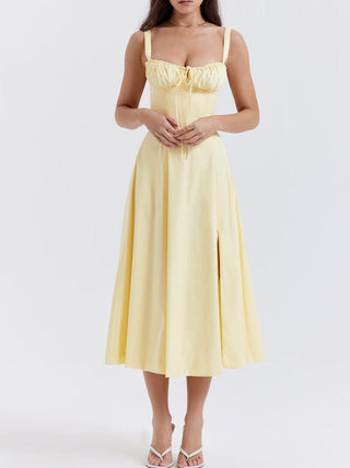 Carmen Bustier Sundress in Buttercup