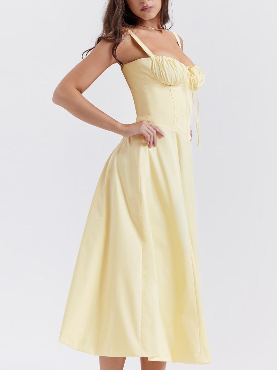 Carmen Bustier Sundress in Buttercup